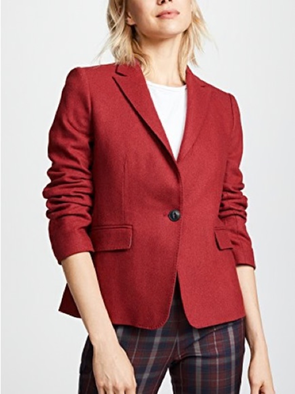 rag & bone Vibrant Red Tailored Single-Button Blazer